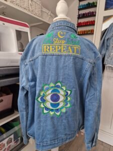 Mandala Eye “Eat, Sleep, Weed, Repeat” Denim Jacket