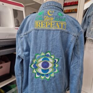 Mandala Eye “Eat, Sleep, Weed, Repeat” Denim Jacket