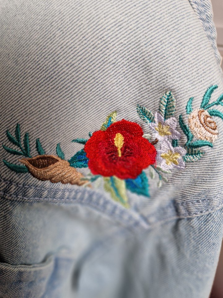Tropical Bloom Reimagined Denim Jacket - Image 2