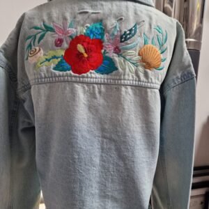 Tropical Bloom Reimagined Denim Jacket
