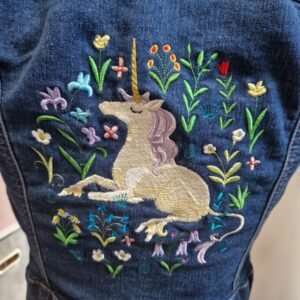 Girls Unicorn Meadow Denim Jacket (Age 8–9)